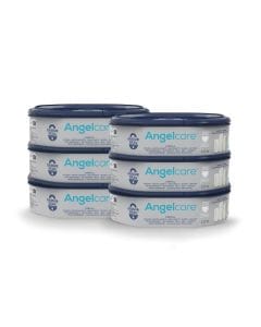 Angelcare Dress Up Octagonal Refill 6 Bundle, Multi Thick Layered Film, Antibacterial Protection – Gray
