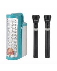 Krypton KNEFL5452 3-in-1 Rechargeable Lantern and Flashlight Combo, 30 SMD LEDs, USB Charging for Camping and Emergencies