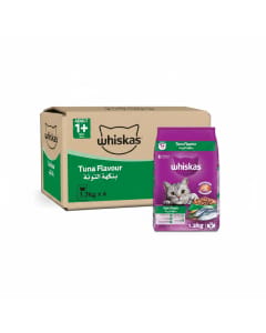 Whiskas Tuna Dry Cat Food - Complete Nutrition for Adult Cats, Pack of 6 x 1.2Kg
