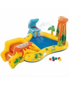 Intex Dinosaur Play Center Inflatable Pool for Kids, Outdoor Water Play Center with Dinosaur Theme, Multicolor