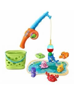 VTech Jiggle and Giggle Fishing Set - Interactive Toddler Learning Toy with Magnetic Fishing Pole