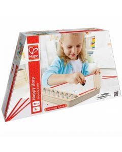 Hape Happy Harp Kid's Musical Instrument - Award-Winning Wooden Lap Harp Toy for Toddlers, Brown