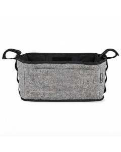 Skip Hop Ultra Stroller Organizer, Generous Central Storage Space, Detachable Wristlet for Quick Errands, Easy-Access Open Caddy Design - Gray Melange