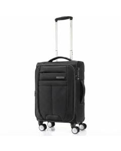 Samsonite Synch 57cm Cabin Spinner Suitcase, Expandable Carry-On with TSA Lock, Front Access, 100% Polyester | Black