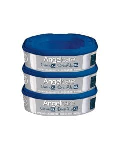 Angelcare Classic XL Dress Up XL Octagonal Refill 3 Pack, Multi Thick Layered Film, Antibacterial Protection - Gray/Blue