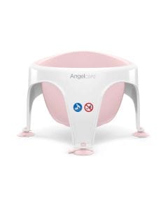 Angelcare Soft Touch Baby Bath Seat, Water Level Indicator, Stylish Design, Drain Holes, Space-Saving, Hygienic And Mould-Resistant - Pink