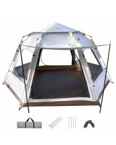 DAYONG Automatic Pop-Up Camping Tent for 5–8 People, Hexagonal Waterproof Family Dome Shelter with Quick Setup