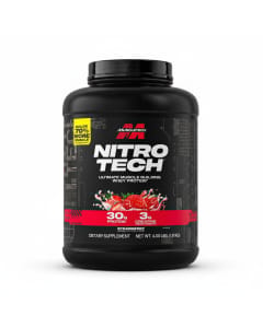 Muscletech Nitro-Tech Whey Protein Isolate & Peptides - Strawberry Flavor - 30g Protein per Scoop