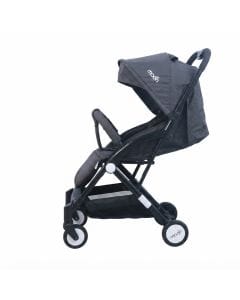 The Moon Brand TravelLite Compact Folding Stroller, Lightweight Cabin Approved Pushchair, 0-18kg, 5-Point Harness | Dark Grey