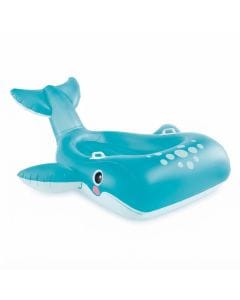 Intex Blue Whale Ride-On Pool Float for Kids, Durable Inflatable Water Toy with Two Sturdy Handles, Blue