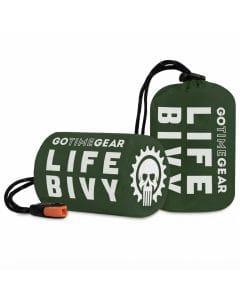 Go Time Gear Life Bivy Emergency Sleeping Bag, Ultralight Reusable Thermal Bivvy Sack for Camping, Hiking and Survival
