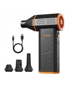 WOLFBOX MegaFlow 50 Electric Air Duster, 110,000 RPM Cordless Compressed Air Duster with 3-Speed Adjustable Mini Blower, Fast Charging, Powerful Dust Cleaner for Computers, Keyboards