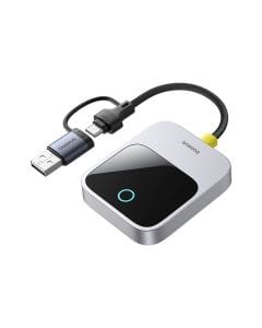 Baseus PrimeTrip SafeJourney Wireless CarPlay Adapter, Wired-to-Wireless Conversion, Dual-Screen, iPhone Compatible | Grey - PB5257Z-P0AI