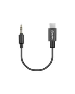 BOYA BY-K2 Audio Adapter – 3.5mm TRS Male to USB-C Male Audio Converter Cable | Black – BY-K2