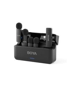BOYA BY-V4U Mini Wireless Microphone – 2.4GHz Digital Wireless System, Dual-Channel Receiver, USB-C Device Compatible | Black – BY-V4U