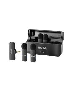BOYA BY-V4 4-Channel Mini Wireless Microphone System – Multi-Transmitter Wireless Recording System | Black – BY-V4
