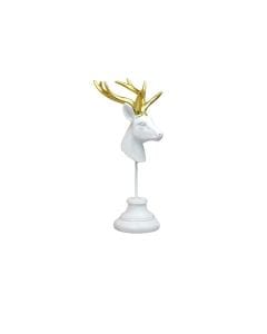 Luxury Signature Deer Head on Stand, Resin Decorative Sculpture, Antler Jewelry Holder, Elegant Home Decor Display Accent 