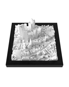 Cityframes Citycube London 3D City Model, Detailed Architectural Landmark Display, 18x18cm Monochromatic White Cityscape on Black Base