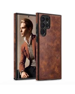 LOHASIC Case for Samsung Galaxy S23 Ultra, Premium Vegan Leather Slim Shockproof Protective Cover with Non-Slip Grip