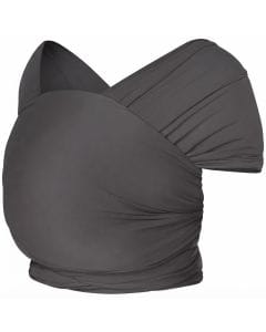 Ergobaby Aura Sustainably Sourced Knit Baby Wrap 0+ Months, Easy-to-Tie Design With Guiding Edge, Comfortable Fit For Different Body Types - Soft Black