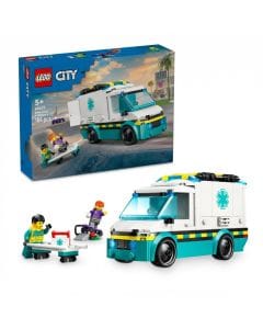 LEGO City Emergency Ambulance Building Set, Rescue Toy with Paramedic and Skateboarder 5+ years, 2 (Paramedic, Skateboarder)