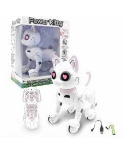 Lexibook Power Kitty Remote Control Robot Cat - Programmable STEM Interactive Smart Toy for Kids White/Pink