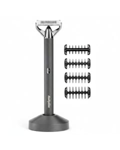 BaByliss X-BLADE Beard Trimmer, Waterproof, Lithium-Ion Battery, 4 Comb Attachments 1-5 mm - Grey