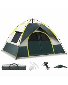 Instant Pop-Up Camping Tent for 3–4 People, Fully Automatic Waterproof Beach Shelter with Lightweight Portable Design