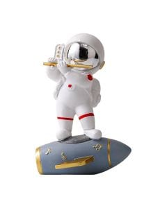 Luxury Signature Astronaut Figurine, 20cm Resin Space Statue, Modern Decorative Ornament for Home, Office, Bookshelf, Desktop & Space