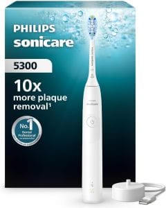 Philips Sonicare 5300 Electric Toothbrush HX7108/05 - Next-Gen Sonic Tech, Pressure Sensor, White