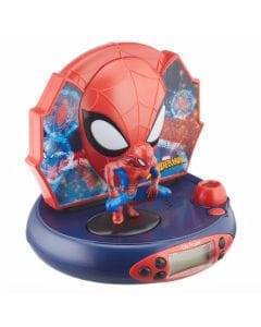 Lexibook Marvel Spider-Man Wekkerradio met Projector & Nachtlamp Blauw/Rood FM Radio