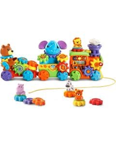 VTech GearZooz Roll and Roar Animal Train with 15 Gears and 4 Smart Gear Animals - Educational Toy