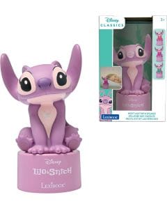 Lexibook Disney Stitch Angel Nightlight & Speaker, Color-Changing Nursery Lamp with Built-in Pink