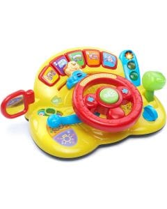 VTech Turn and Learn Driver, Yellow 80-166600 - Interactive Steering Wheel Toy with Lights and Sound