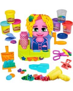 Play-Doh Hair Stylin' Salon Playset with 6 Cans of Modeling Compound, Creative Pretend Beauty Shop  3 Years and Up, Non-Toxic Play-Doh Compound