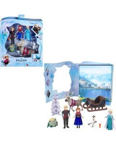 Disney Frozen Story Set by Mattel, 6 Small Dolls Including Anna, Elsa, Kristoff, Olaf, Sven & Grand Pabbie, Collectible Set