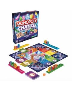 Monopoly Chance Fast-Paced Card Flipping Board Game for Families and Kids Ages 8+, 2-4 Players