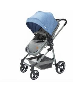 The Moon Brand Pro 2-in-1 Convertible Stroller and Bassinet for Newborns to 3 Years (Up to 18kg) 5-Point Harness | Blue