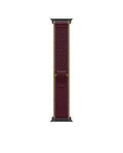 Apple Trail Loop 49mm Watch Band, Black Titanium Finish, M/L, Lightweight Stretchable Nylon Weave, Reflective Edges, Adjustable Pull-Tab Closure | Burgundy - MKA94ZM/A