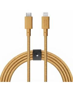 Native Union BELT USB-C to Lightning Cable, 10ft, Braided Nylon Fast Charging Cable with Leather Strap