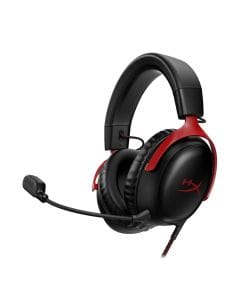 HyperX Cloud III Wired Gaming Headset, 53mm Angled Drivers, DTS Headphone:X Spatial Audio, Memory Foam Ear Cushions, Detachable Microphone | Black/Red - 727A9AA