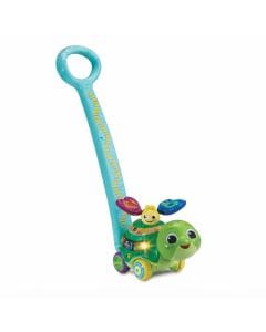 VTech 2-in-1 Push & Discover Turtle Toy - Interactive Learning Walker for Toddlers, Floor Play