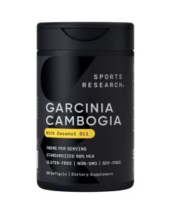 Sports Research Premium Garcinia Cambogia Extract with Extra Virgin Coconut Oil | 90 Softgels