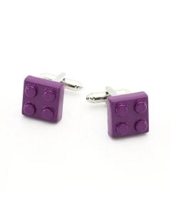 JFox Cufflinks Purple Lego Cufflinks, Novelty Building Block Design, Men's & Kids Formal Shirt Accessories, Unique Gift