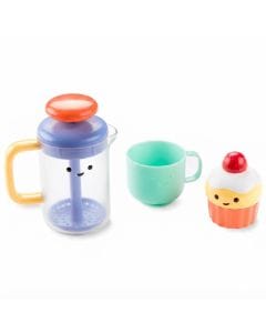 Skip Hop Tub-To-Table Cafe French Press Bath Toy 12+ Monthss, Bubble Foamer Press For Sensory Fun, Supports Motor Skill Development - Multicolour