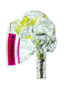 Palomar Crumpled City Map Copenhagen, Waterproof Non-Woven Fabric Travel Map, Lightweight, Tear & Puncture Resistant