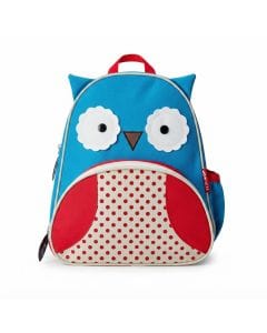 Skip Hop Zoo Owl Backpack, Comfortable Padded And Adjustable Shoulder Straps, Adjustable Mesh Bottle Pocket, Easy Access Zipped Front Pocket - Multicolour
