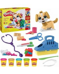 Play-Doh Care 'n Carry Vet Playset with Toy Dog, 10 Vet-Themed Tools, Pet Carrier Storage Case  Non-toxic modeling compound