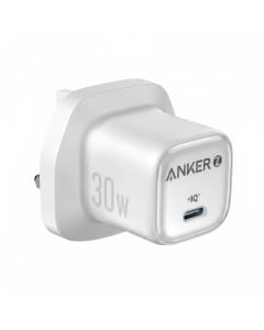 Anker Zolo 30W USB-C Charger with GaN Technology, Compact Design, Enhanced Temperature Control & 3X Faster Charging | White