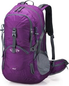 G4Free 45L Hiking Daypack, Waterproof Travel Backpack for Camping, Climbing and Outdoor Adventures with Rain Cover